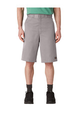 DICKIES Loose Fit Flat Front Work Shorts, 13" Silver - 42283SV