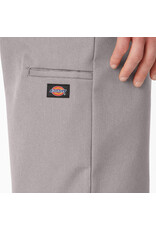 DICKIES Loose Fit Flat Front Work Shorts, 13" Silver - 42283SV