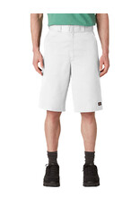 DICKIES Loose Fit Flat Front Work Shorts, 13" White - 42283WH