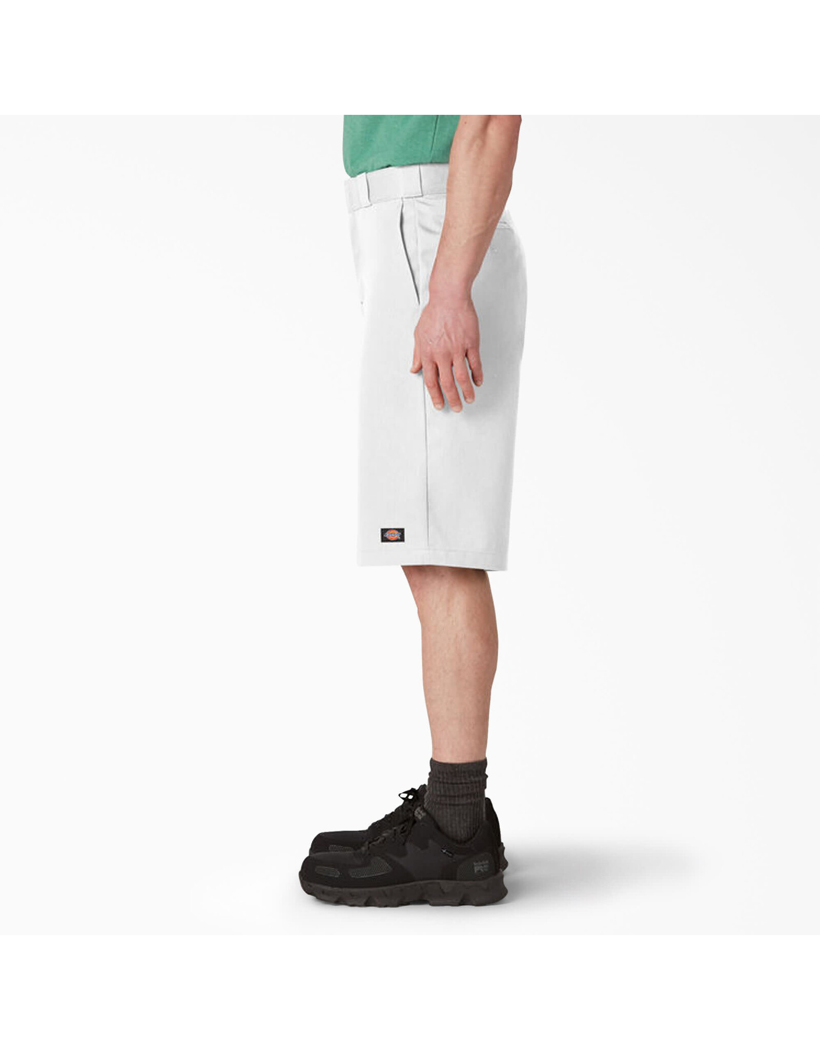 DICKIES Loose Fit Flat Front Work Shorts, 13" White - 42283WH