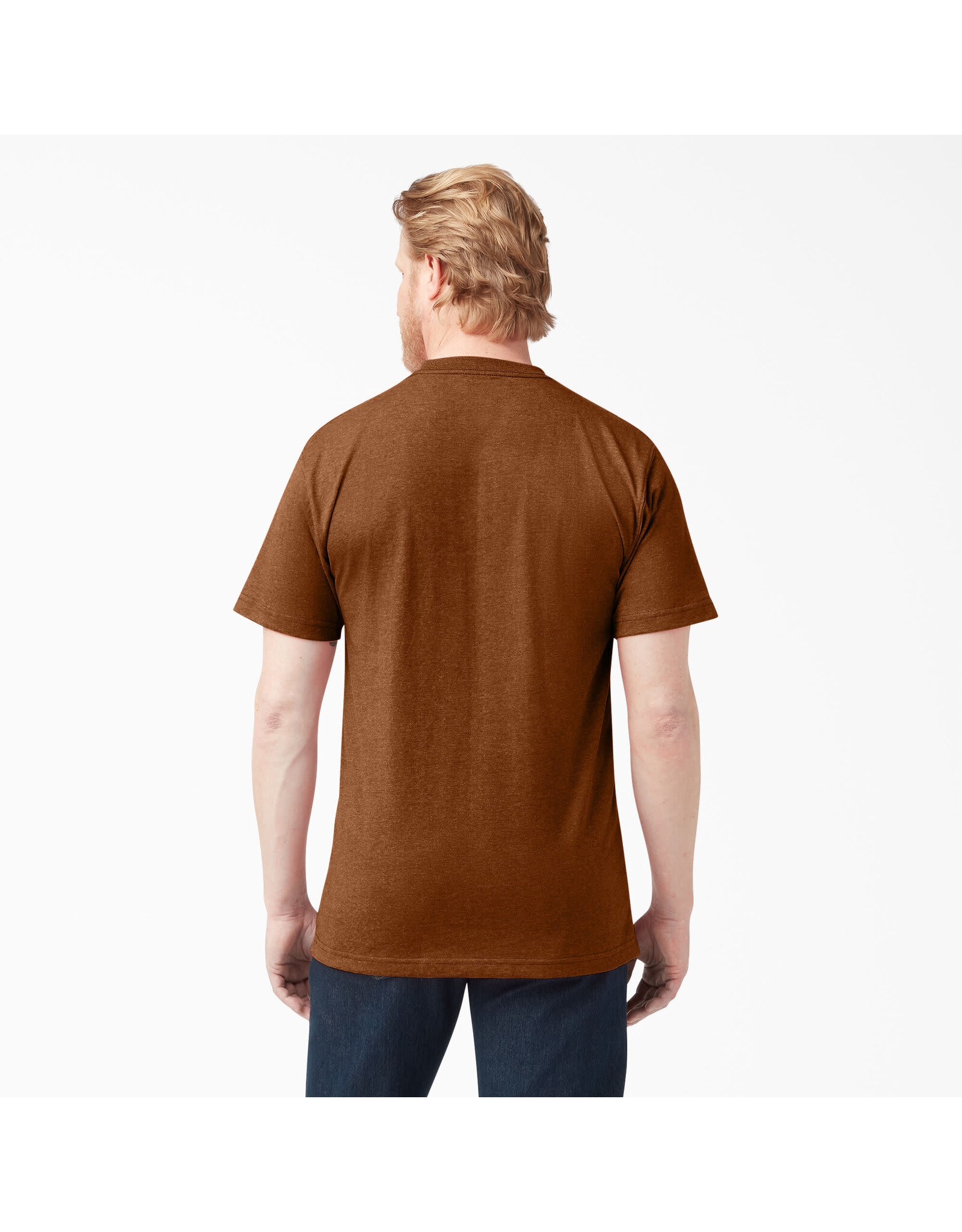 DICKIES Heavyweight Heathered Short Sleeve Pocket T-Shirt Copper Heather - WS450HEH2