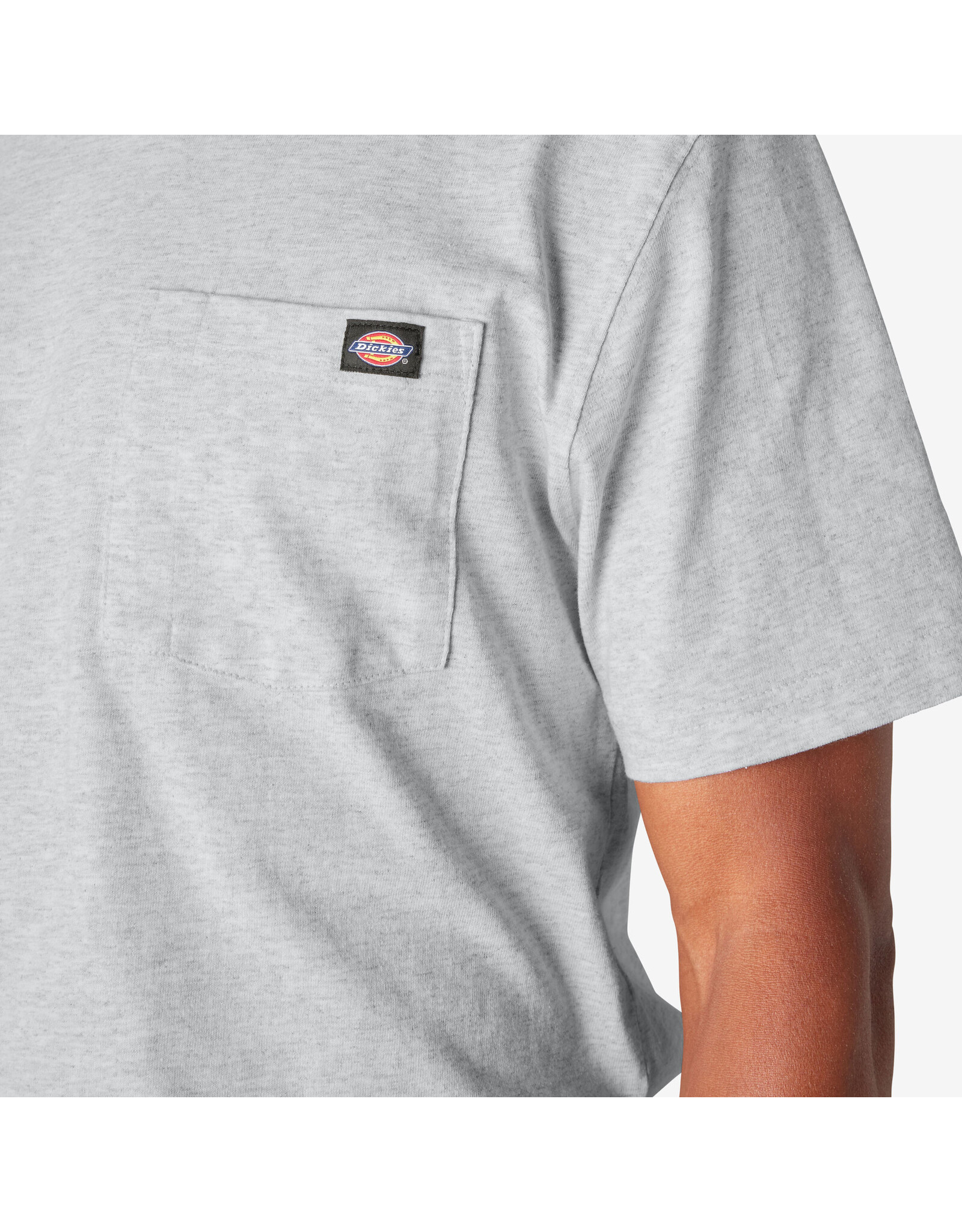 DICKIES Heavyweight Short Sleeve Pocket T-Shirt Ash Grey - WS450AG