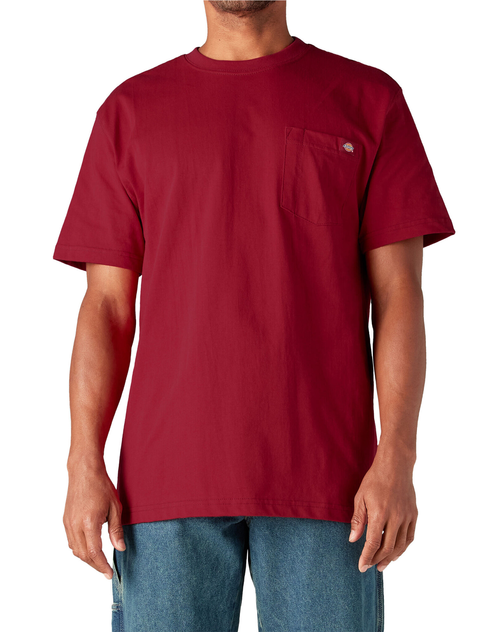 DICKIES Heavyweight Short Sleeve Pocket T-Shirt English Red - WS450ER