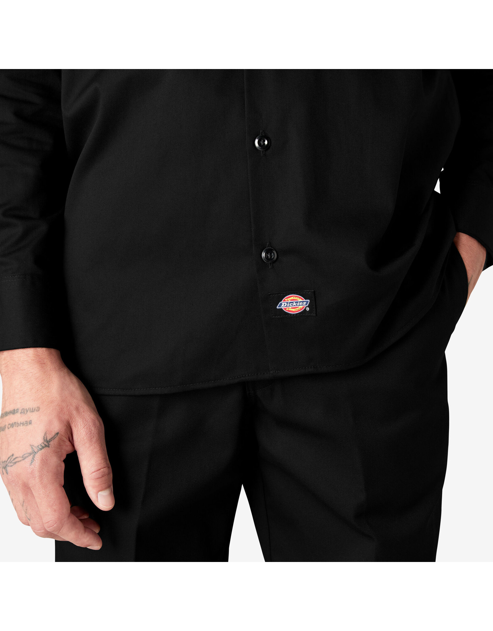 DICKIES Long Sleeve Work Shirt Black Original Fit - 574BK