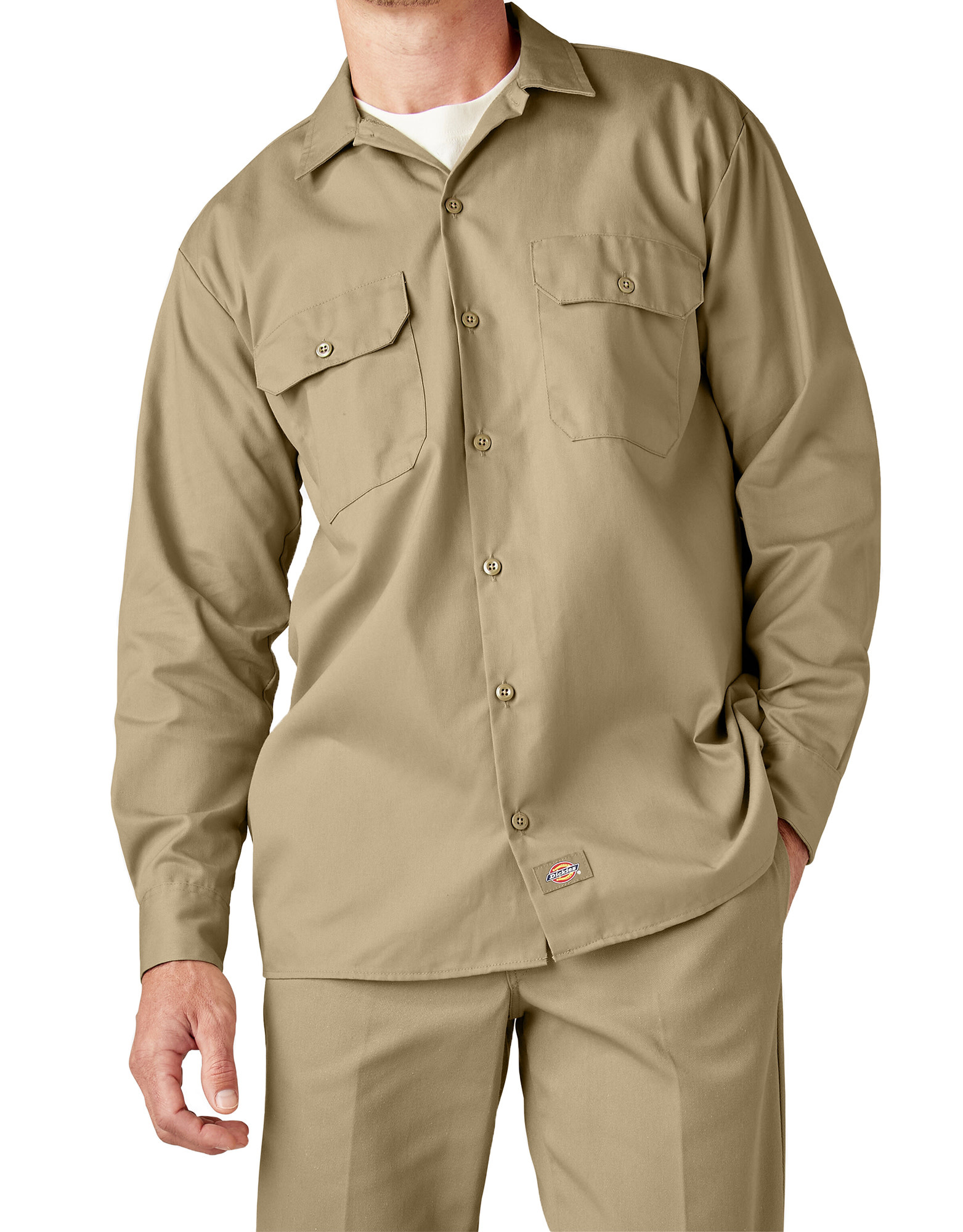 DICKIES Long Sleeve Work Shirt Khaki Original Fit - 574KH