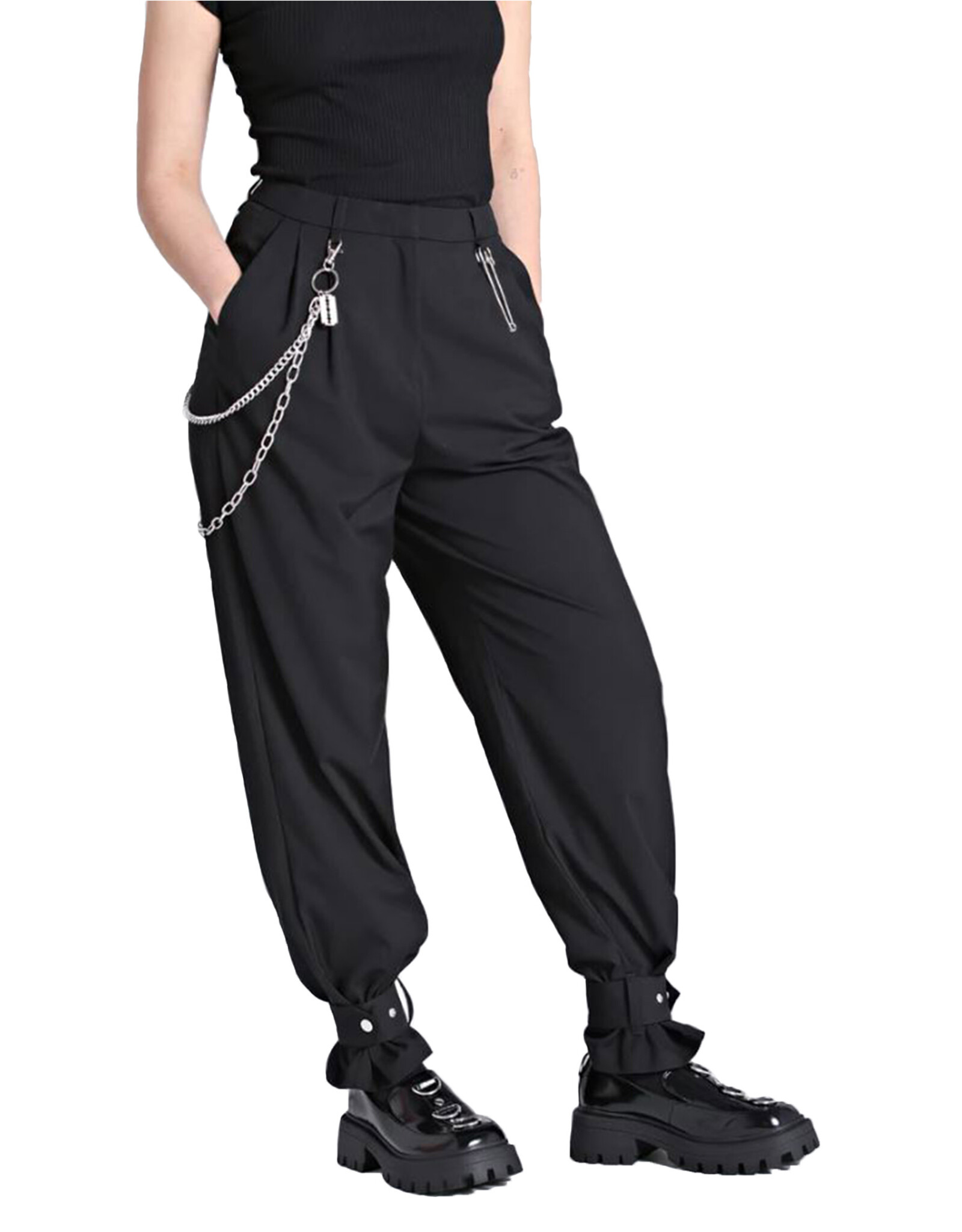 HELL BUNNY Rebellion Trousers Black - H50307-BLK