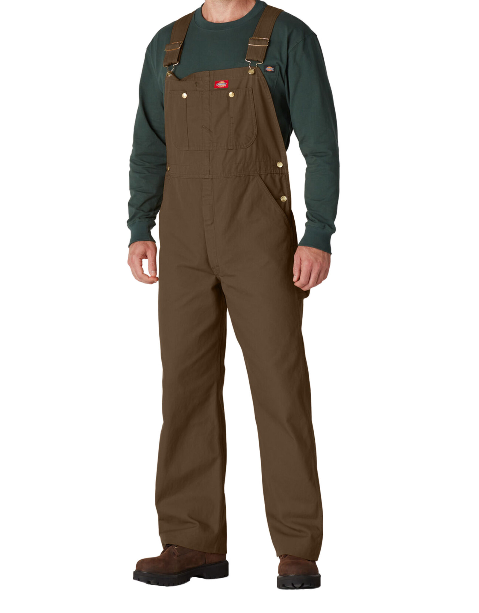 DICKIES Classic Bib Overalls Rinsed Timber Brown - DB100RTB