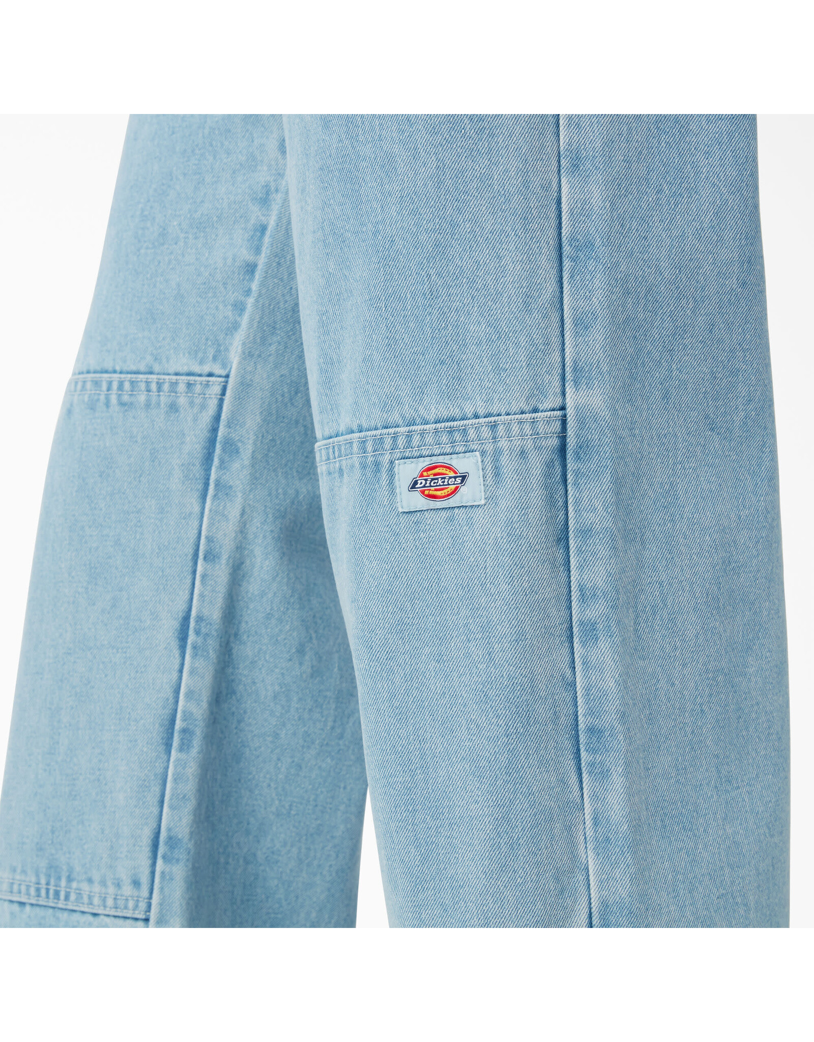 DICKIES Loose Fit Double Knee Jeans Light Blue Washed Denim - DUR05LTD