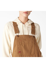 DICKIES Women's Relaxed Fit Bib Overalls Duck Brown - FB206RBD