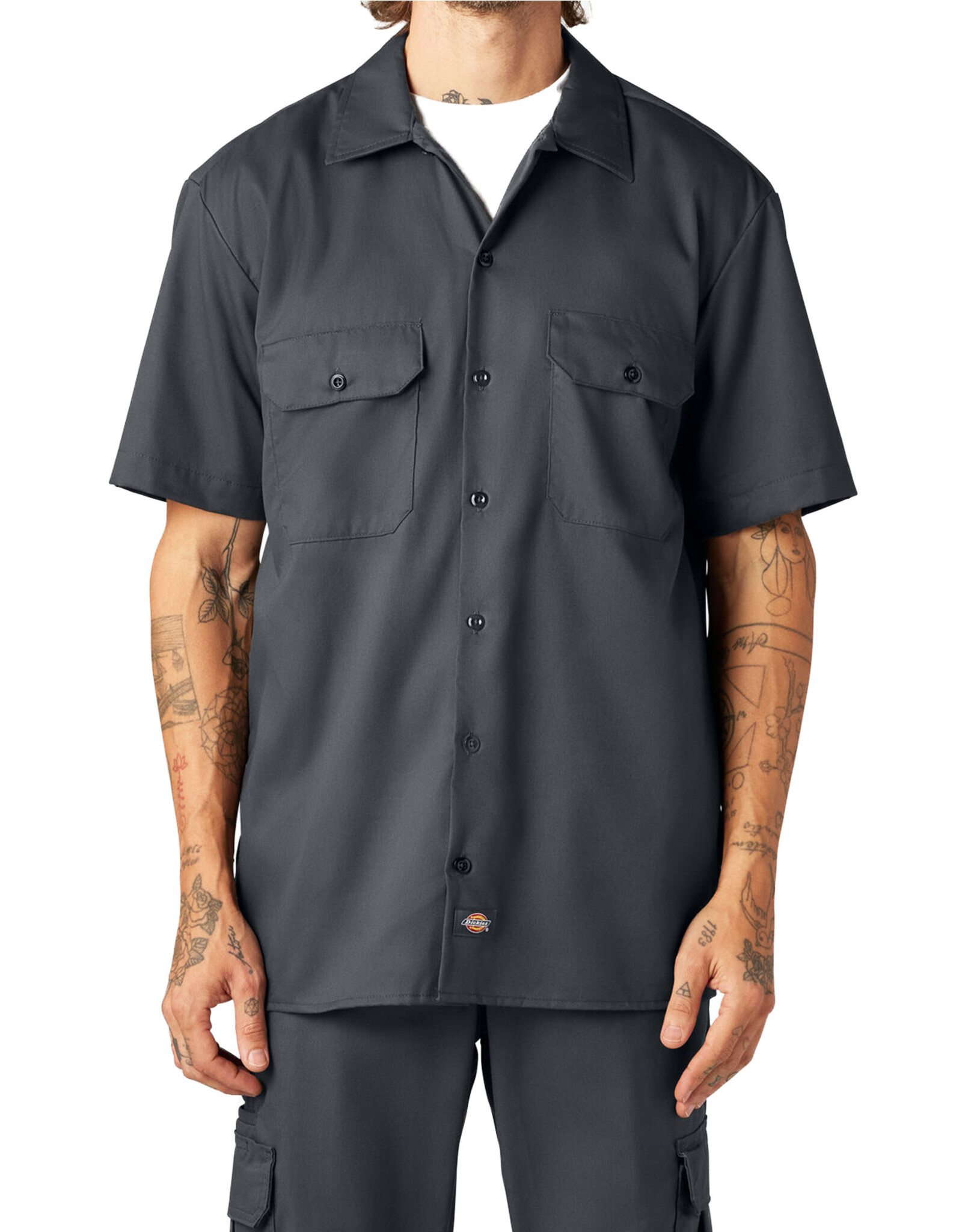 DICKIES Short Sleeve Twill Work Shirt Charcoal - WS675CH