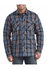DICKIES Sherpa Lined Snap Front Jacket Insigna Blue/Charcoal Plaid - TJ200PUO