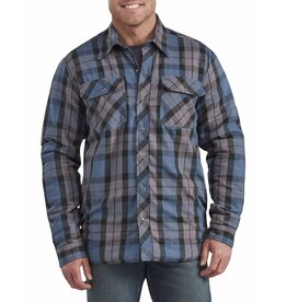 DICKIES Snap Flannel Sherpa Shirt Jacket Insigna Blue/Charcoal Plaid - TJ200PUO