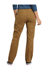 DICKIES Women's Double Front Duck Pants Rinsed Brown Duck - FD2500RMS