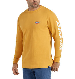 DICKIES Men's Long Sleeve Graphic T-Shirt (Small Logo) Dijon Yellow - WL469ID