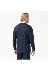 DICKIES Heavyweight Long Sleeve Henley T-Shirt Dark Navy - WL451DN