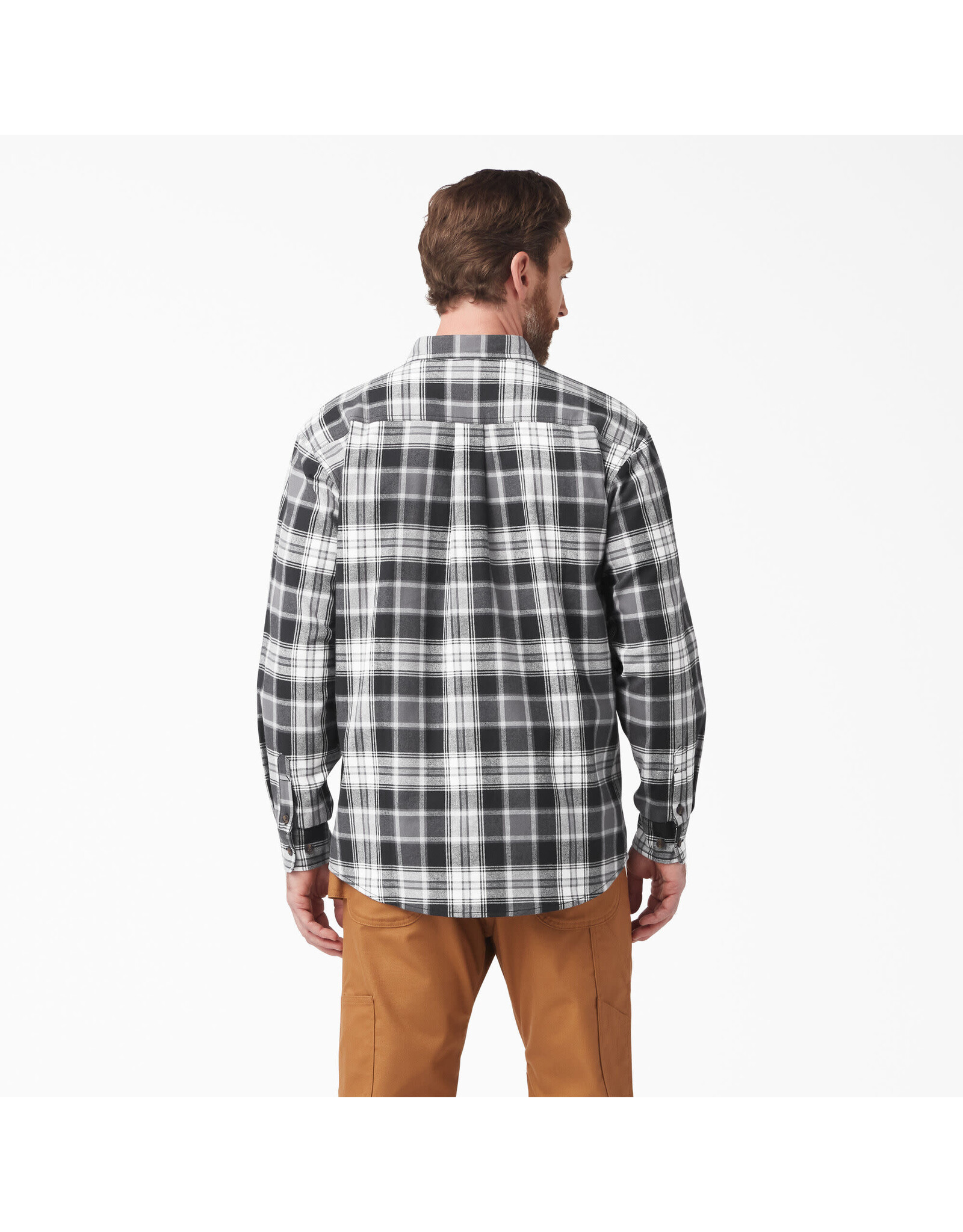 DICKIES Flex Long Sleeve Flannel Shirt Black/Charcoal - WL650A2F