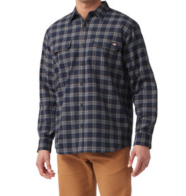 DICKIES FLEX Long Sleeve Flannel Shirt Casual Rinsed Navy - WL650B1R