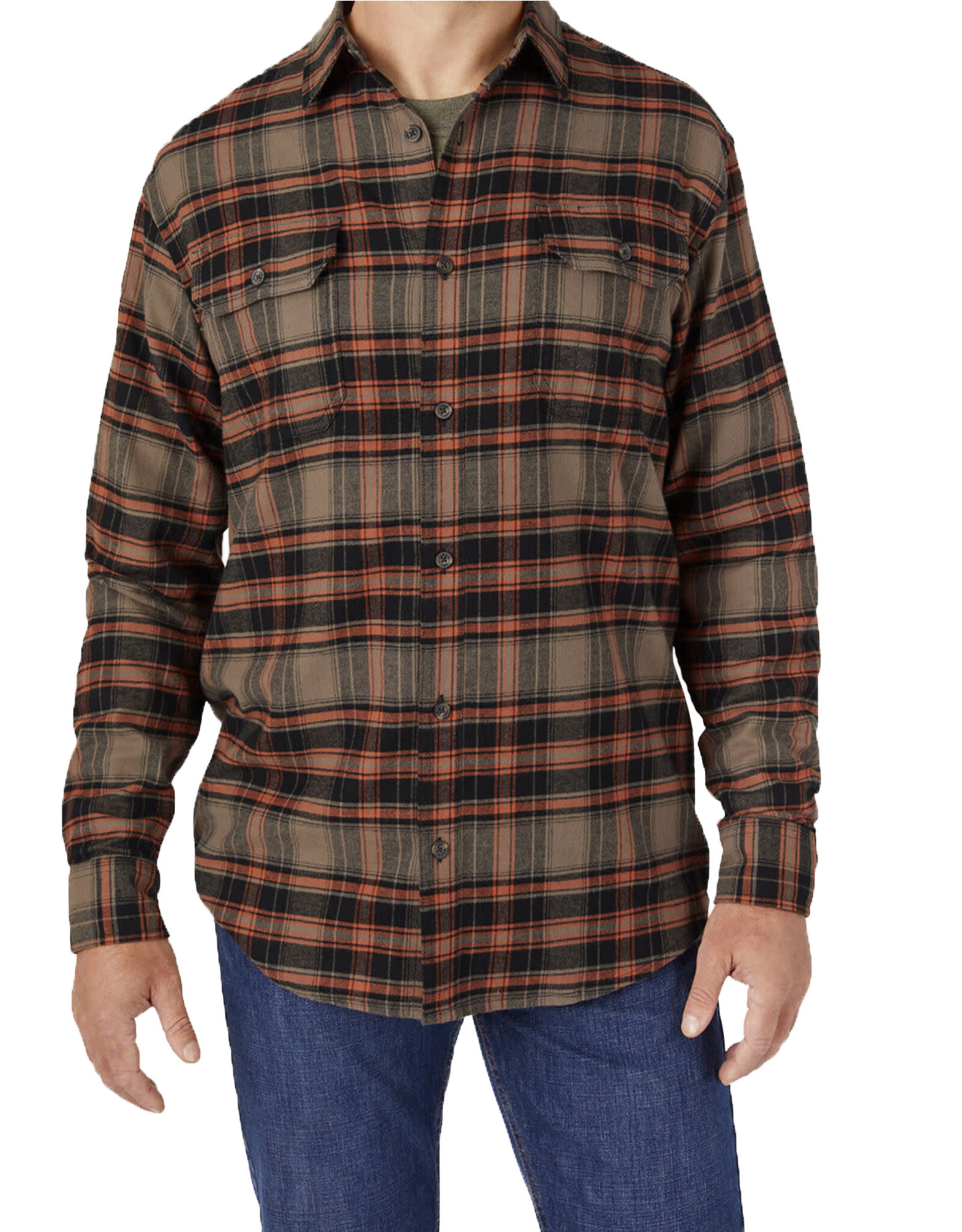 DICKIES FLEX Long Sleeve Flannel Shirt Mushroom Auburn - WL650P1H