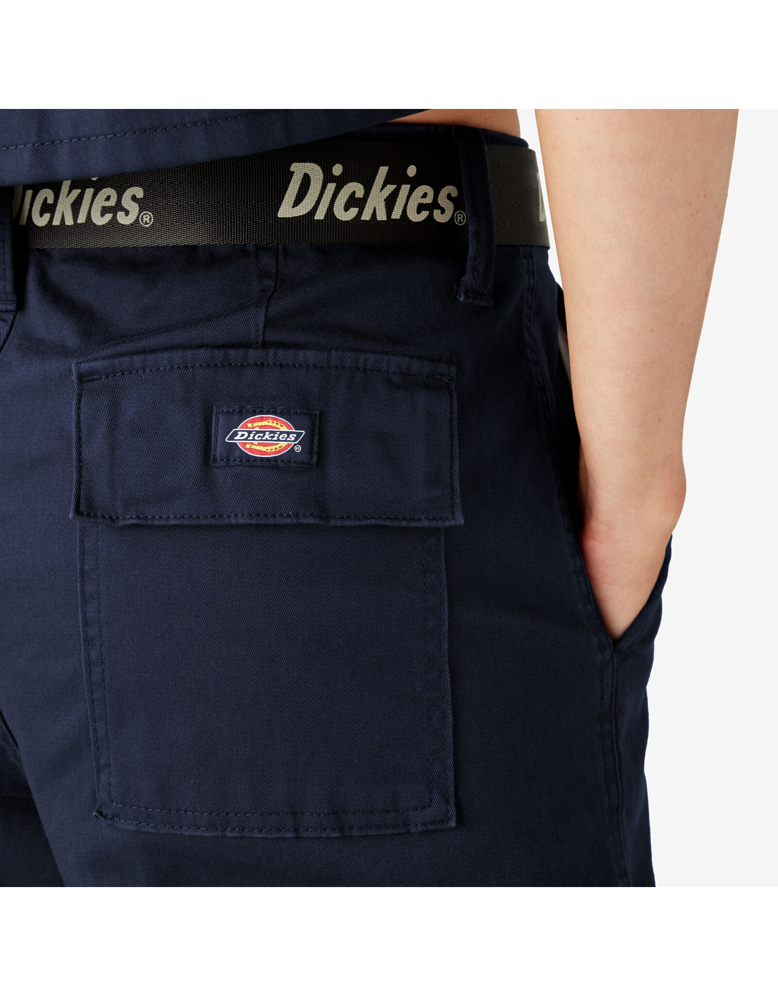 DICKIES Women's Relaxed Fit Cropped Cargo Pants Ink Navy - FPR50IK