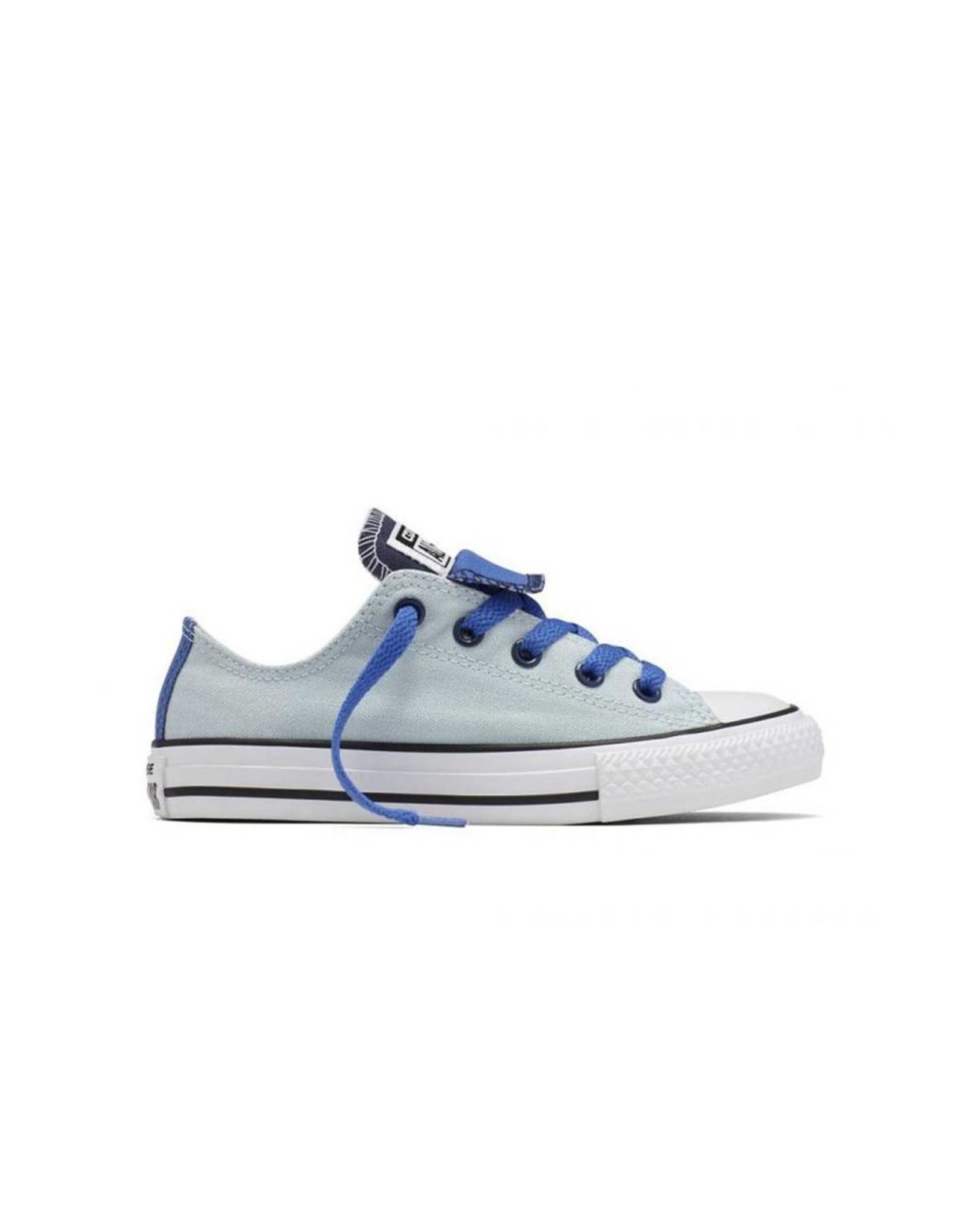 converse double tongue white and blue