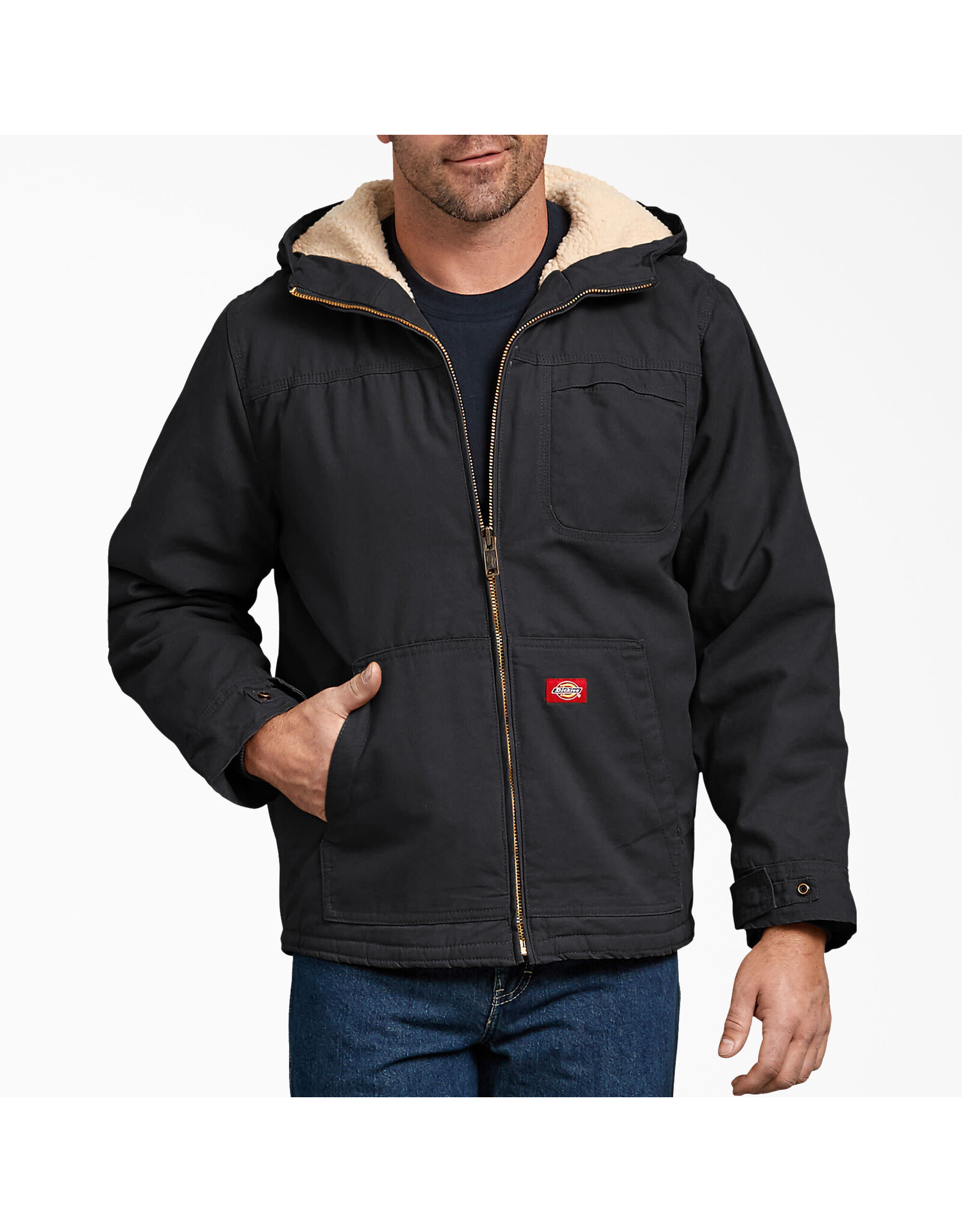 DICKIES Sherpa Lined Hooded Jacket Black - TJ350RBK