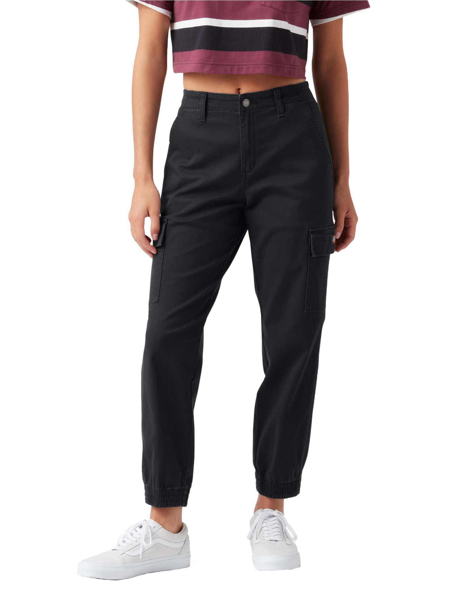 DICKIES Women's High Rise Fit Cargo Jogger Pants Black - FPR54BKX