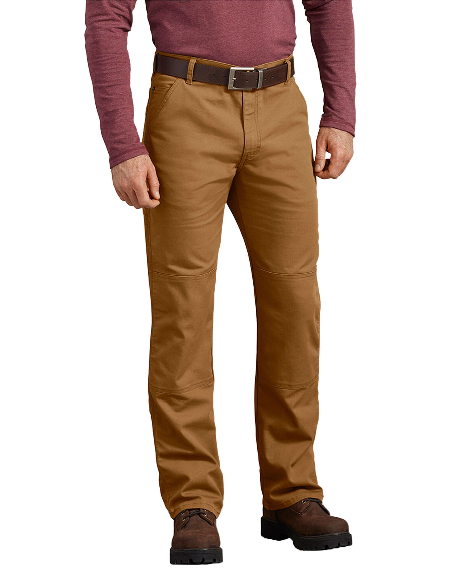 DICKIES FLEX Regular Fit Duck Double Knee Pants Stonewashed Brown Duck - DP903SBD