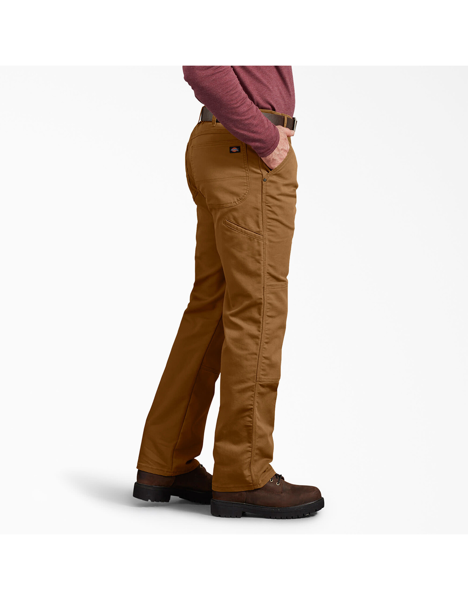 DICKIES FLEX Regular Fit Duck Double Knee Pants Stonewashed Brown Duck - DP903SBD