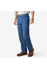 DICKIES Relaxed Fit Double Knee Jeans  Stonewashed Indigo Blue - 15293SNB
