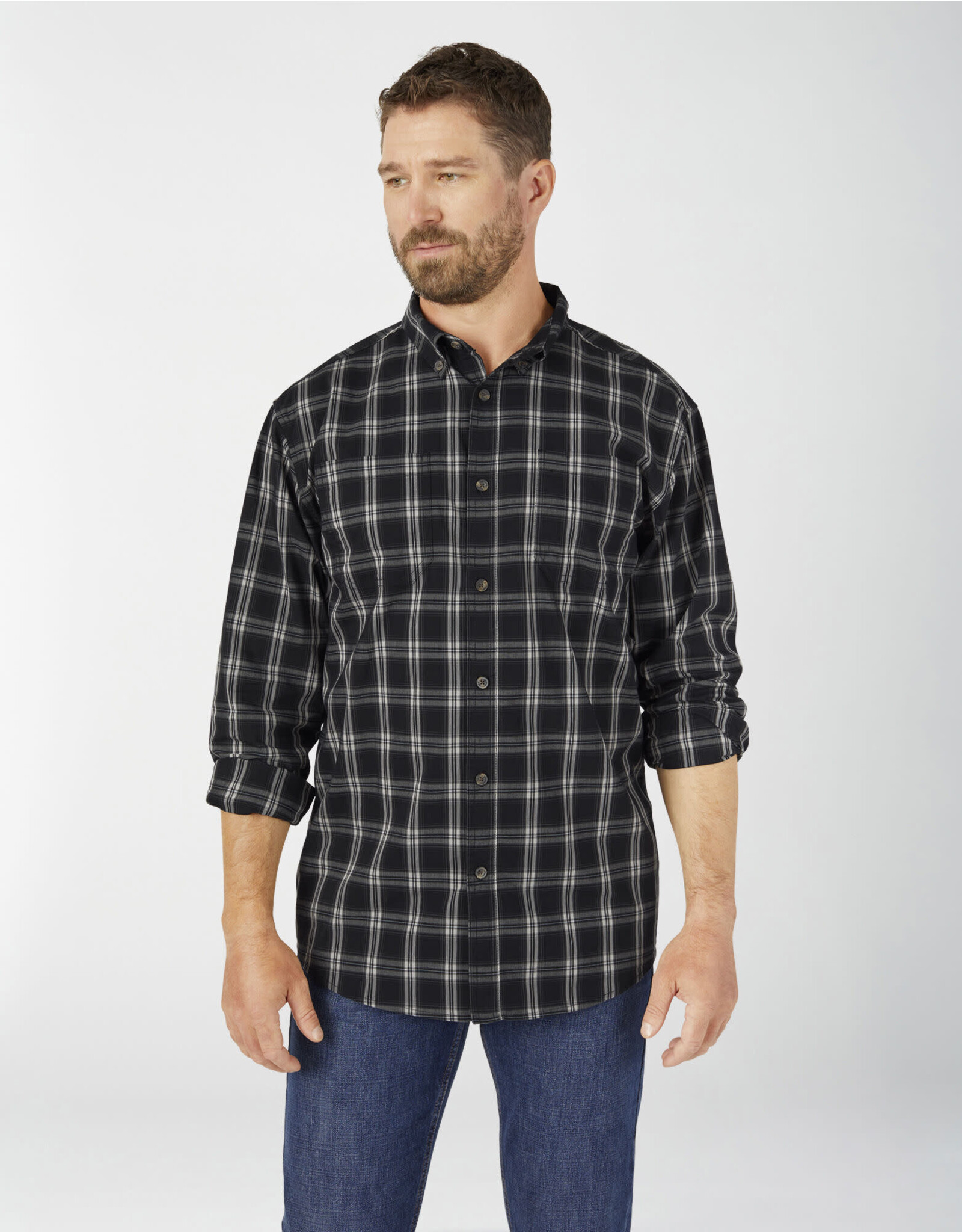 FLEX Relaxed Fit Long Sleeve Plaid Shirt WL651