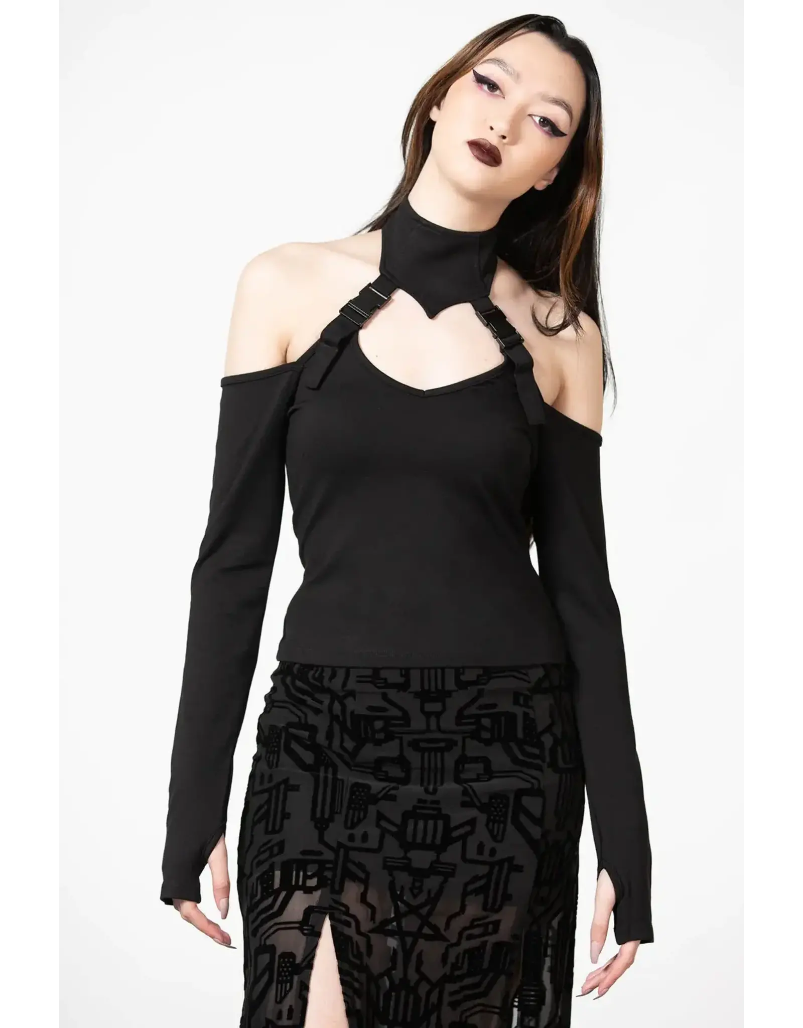 ORALIA Cold Shoulder Top