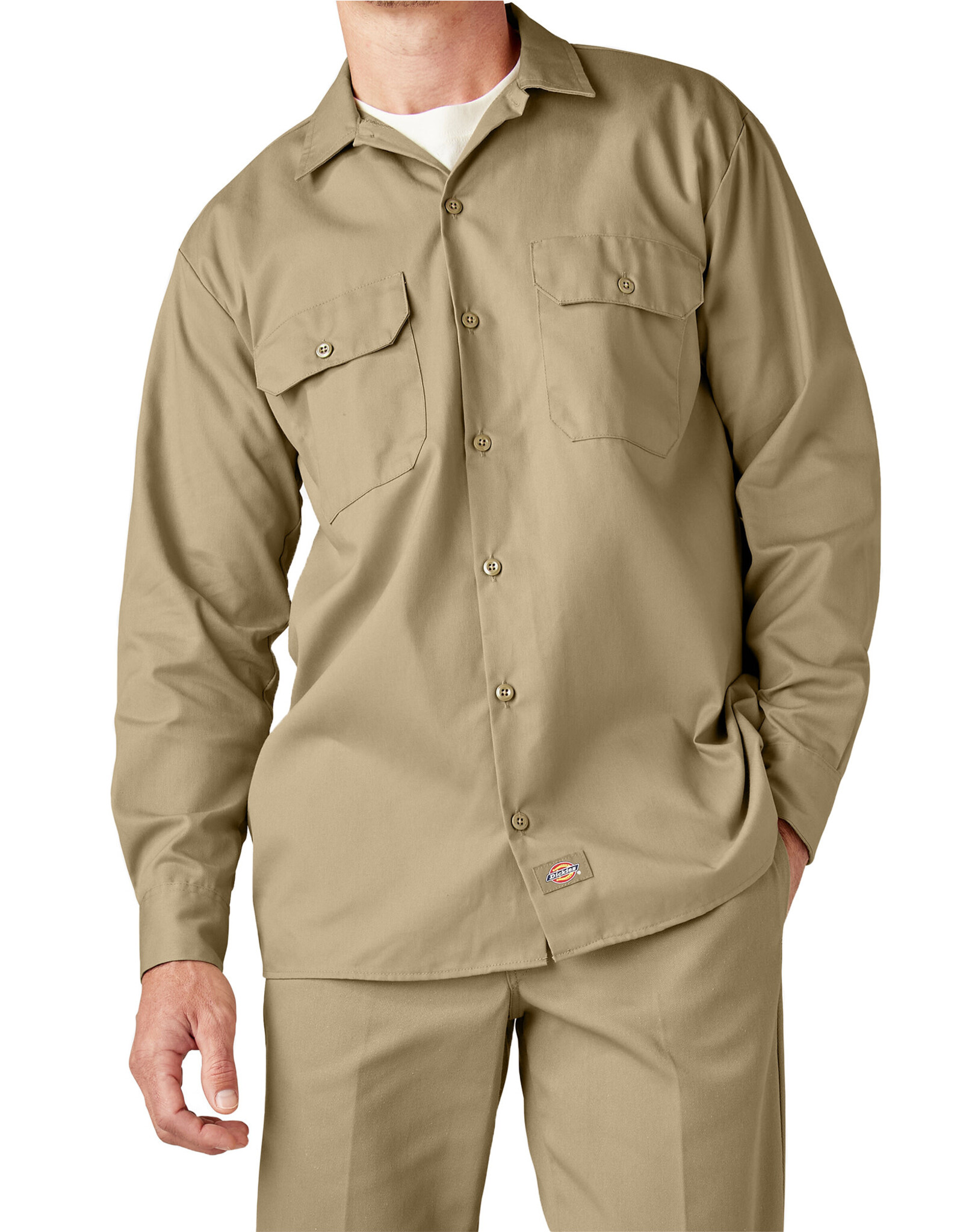 DICKIES Long Sleeve Work Shirt Khaki Original Fit - 574KH