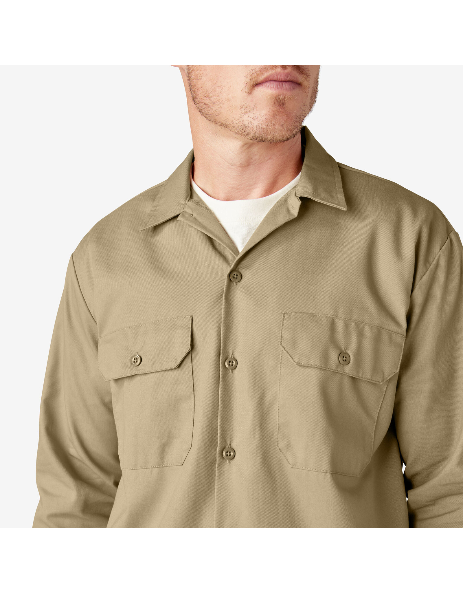 DICKIES Long Sleeve Work Shirt Khaki Original Fit - 574KH
