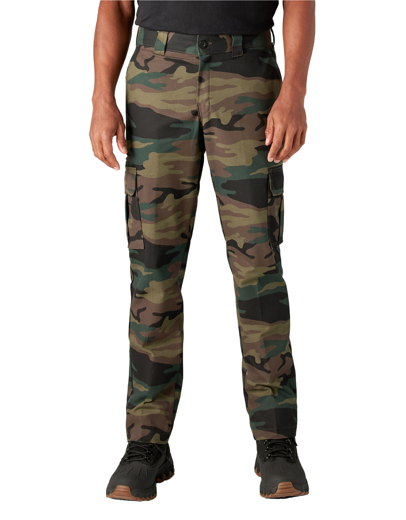 DICKIES FLEX Slim Fit Straight Leg Cargo Pants Hunter Green Camo - WP594HRC