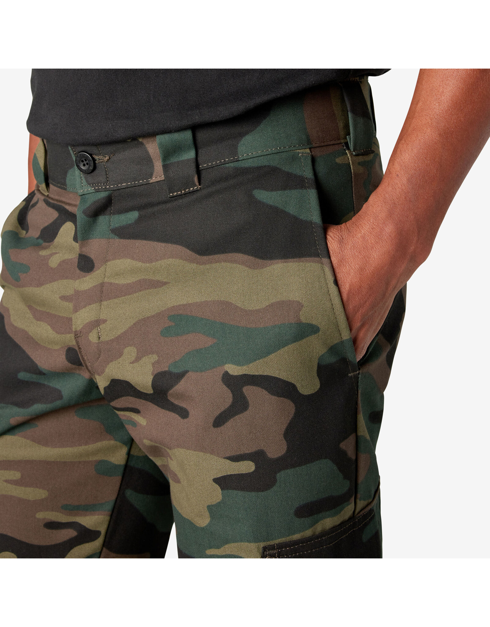 DICKIES FLEX Slim Fit Straight Leg Cargo Pants Hunter Green Camo - WP594HRC