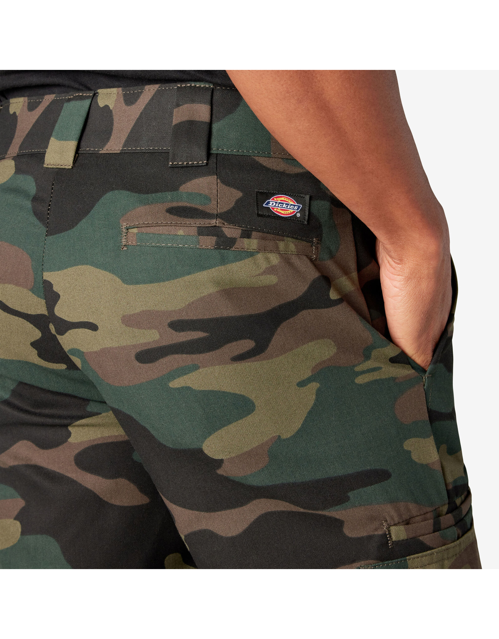 DICKIES FLEX Slim Fit Straight Leg Cargo Pants Hunter Green Camo - WP594HRC