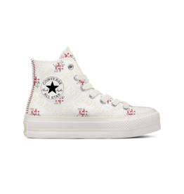 CTAS LIFT HI PLATFORM ROSE CROSS STITCH VINTAGE WHITE/HORIZON PINK C25LRC - A13659C