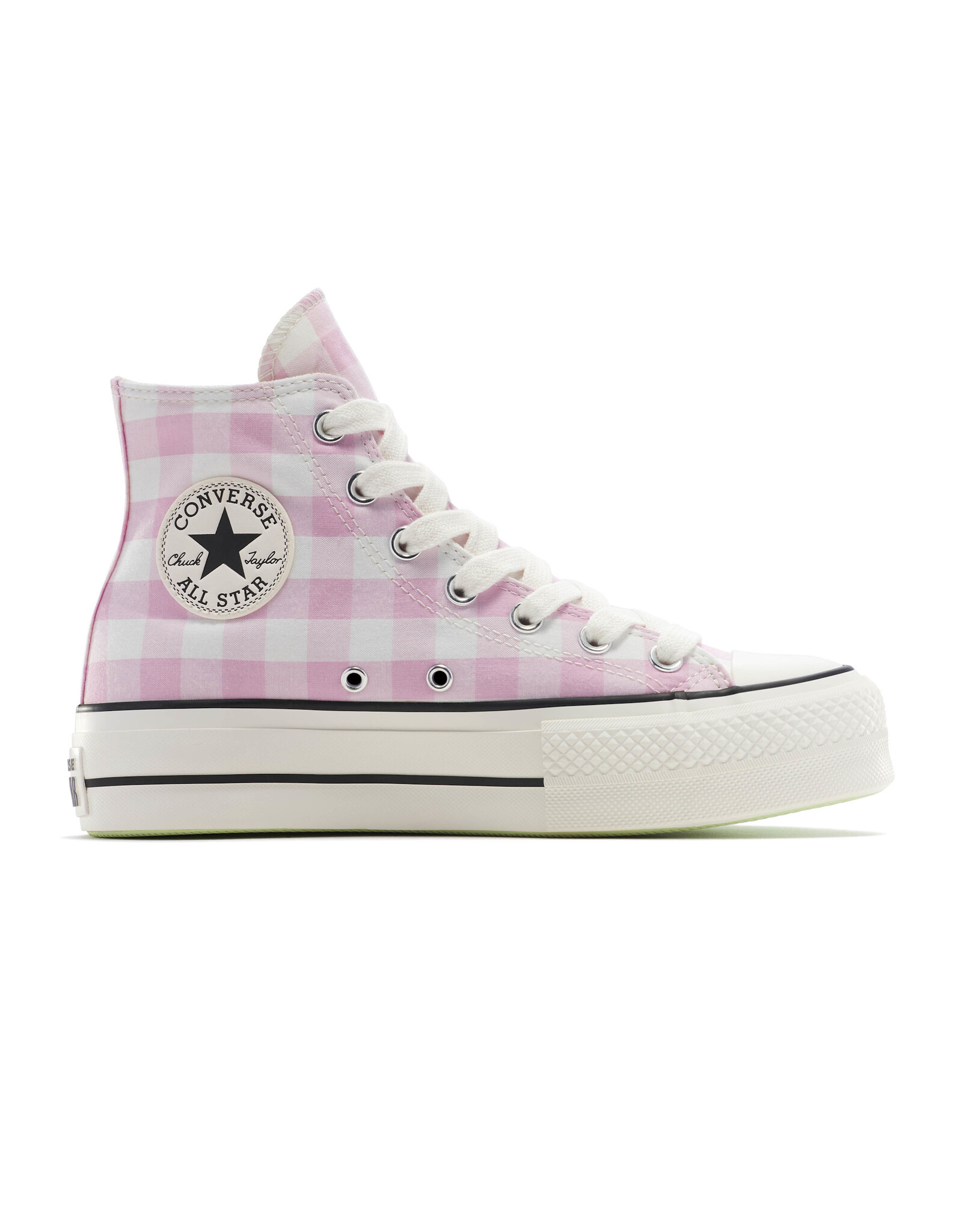 CHUCK TAYLOR LIFT HI GINGHAM VINTAGE WHITE/SUMMIT PINK C25LGR - A13663C