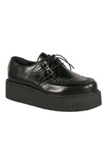 CREEPER-402 2" Platform Black Leather Creeper-D2B