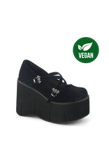 KERA10/BVEL Black Velvet 4 1/2" Platform Criss-Cross Strap Maryjane D55BVL