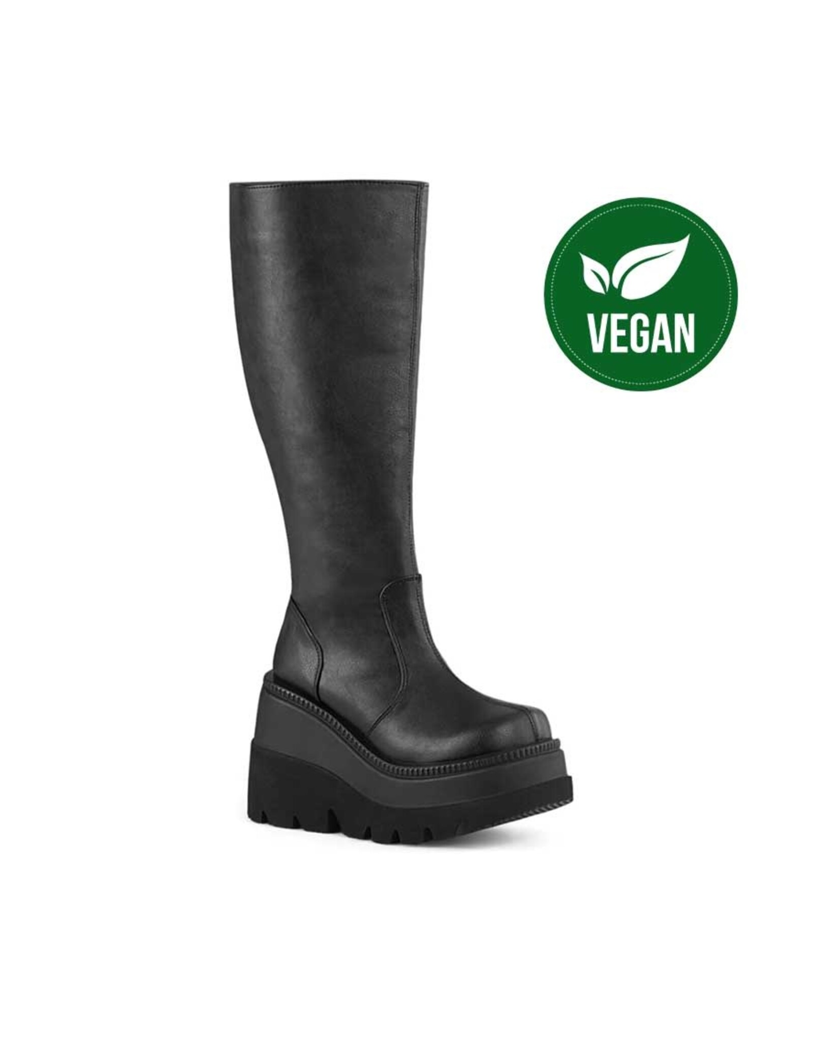 SHAKER-100WC/BVL 4 1/2" Wedge PF Wide Calf Knee High Boot, Inside Zip - D68VBW