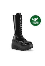 SHAKER-72/B- 4 1/2" Wedge PF Lace-Up Mid-Calf Boot, Side Zip - D38HPB