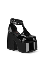 CAMEL-103/B - 5" Chunky Heel, 3" Platform Eyelet T-Strap Sandal - D71PB
