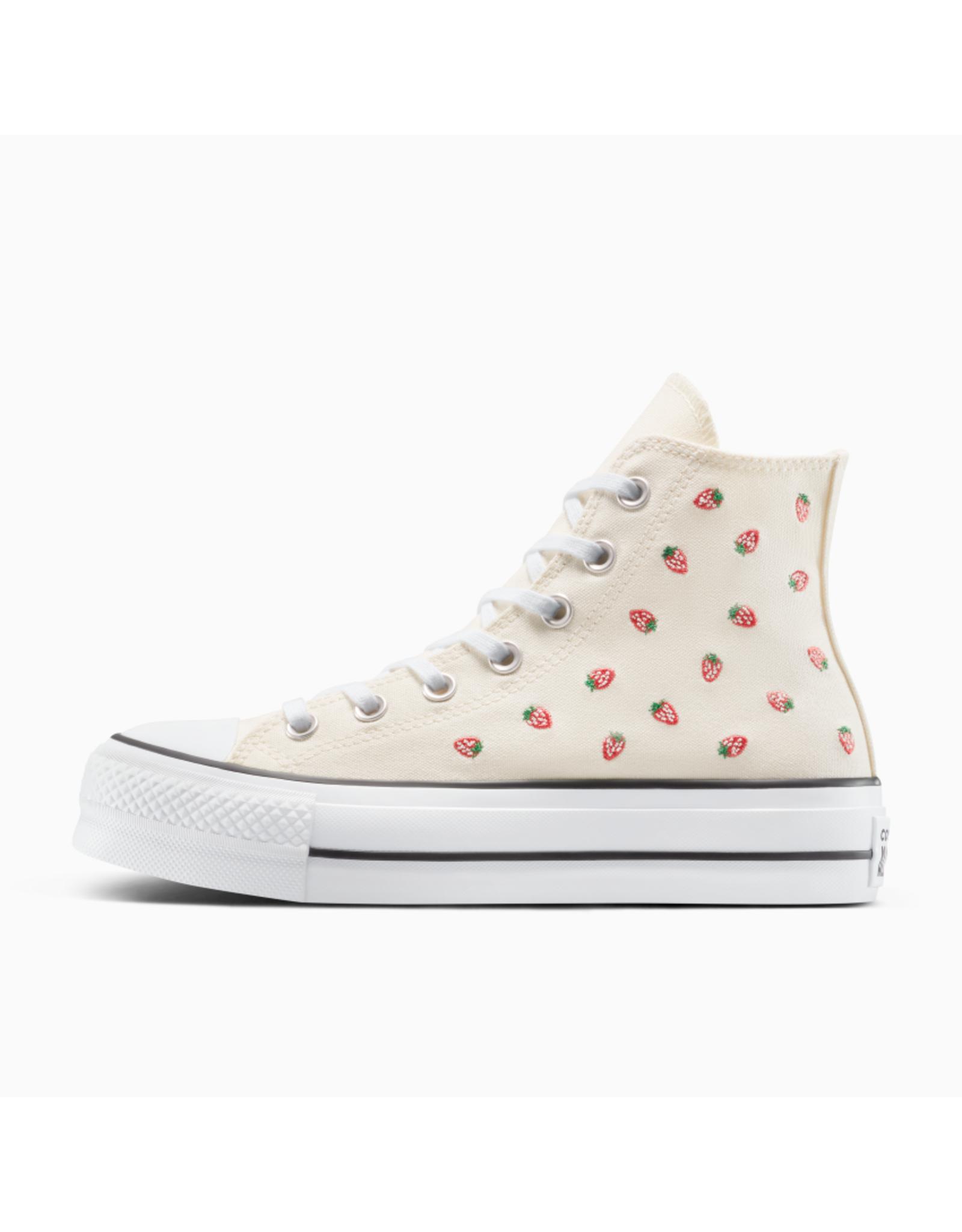 CTAS LIFT HI STRAWBERRY EMBROIDED EGRET/SOFT RED/WHITE C25LSW - A14934C