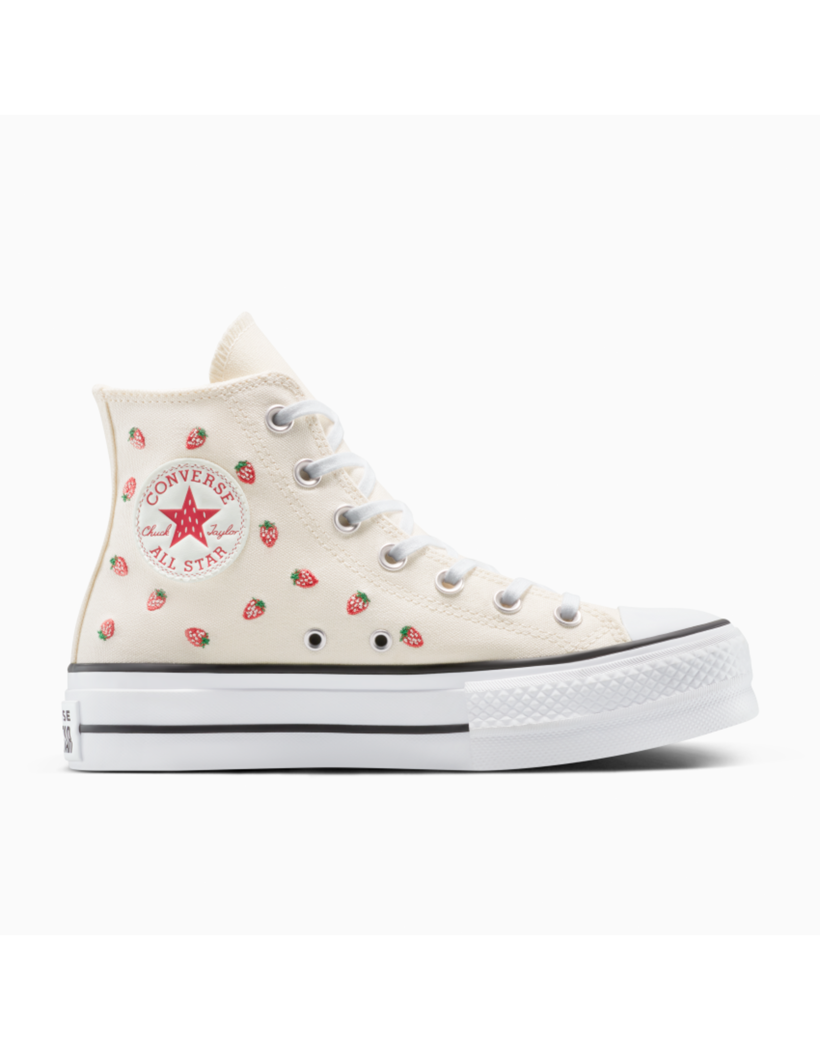 CTAS LIFT HI STRAWBERRY EMBROIDED EGRET/SOFT RED/WHITE C25LSW - A14934C