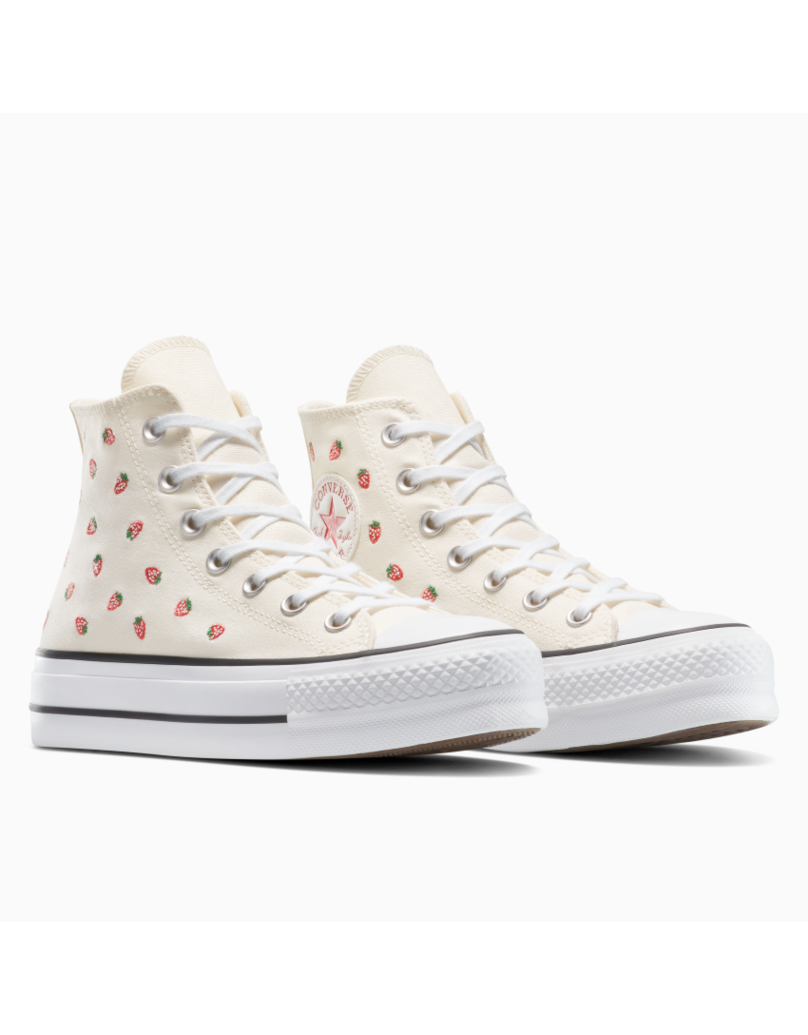 CTAS LIFT HI STRAWBERRY EMBROIDED EGRET/SOFT RED/WHITE C25LSW - A14934C