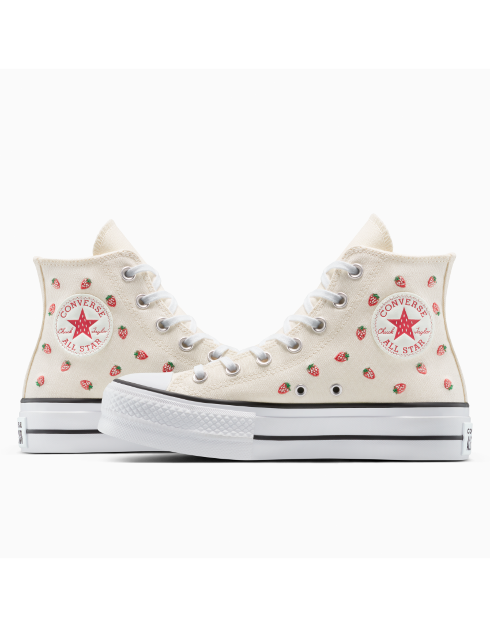 CTAS LIFT HI STRAWBERRY EMBROIDED EGRET/SOFT RED/WHITE C25LSW - A14934C