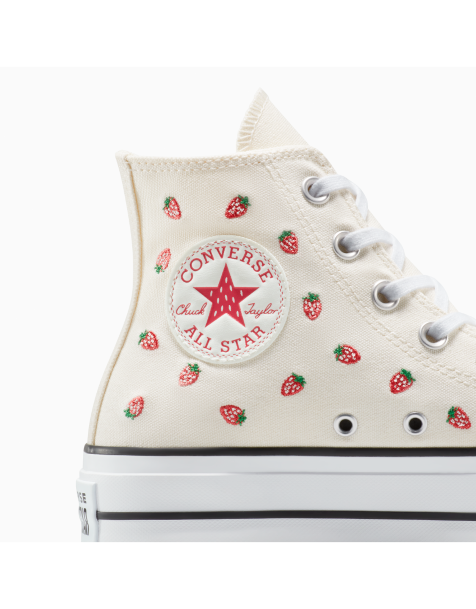 CTAS LIFT HI STRAWBERRY EMBROIDED EGRET/SOFT RED/WHITE C25LSW - A14934C