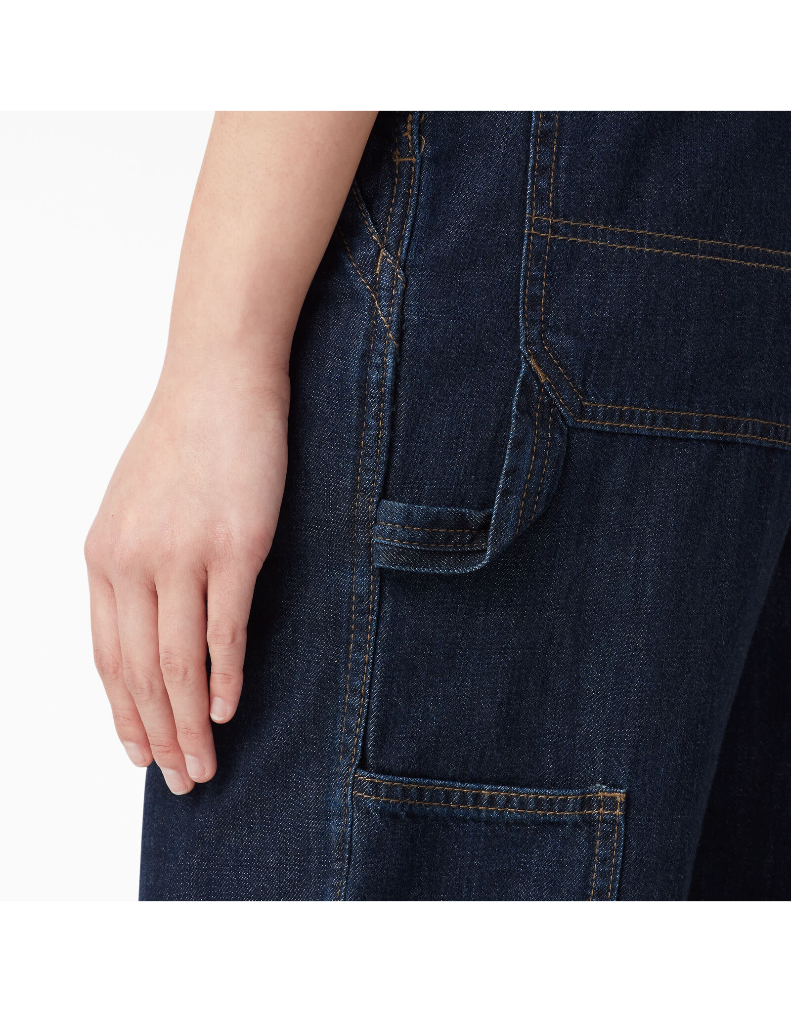 DICKIES Women's Relaxed Fit Bib Overalls Dark Indigo - FB206DIB
