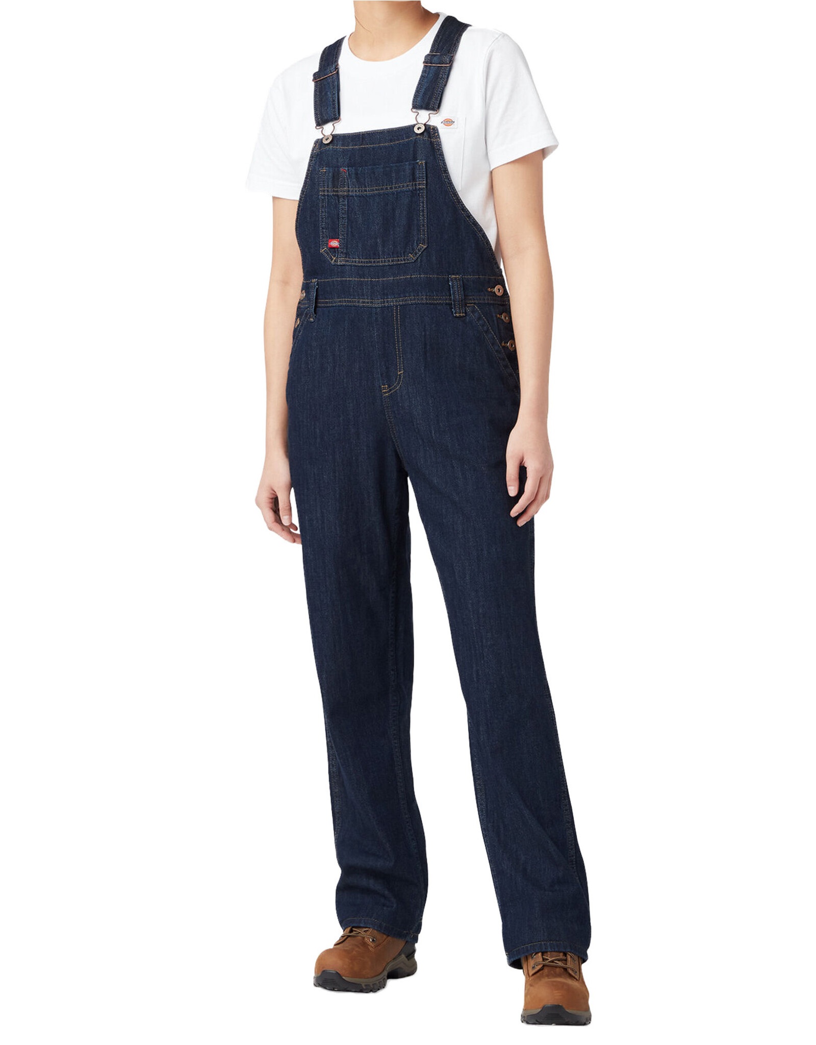 DICKIES Women's Relaxed Fit Bib Overalls Dark Indigo - FB206DIB